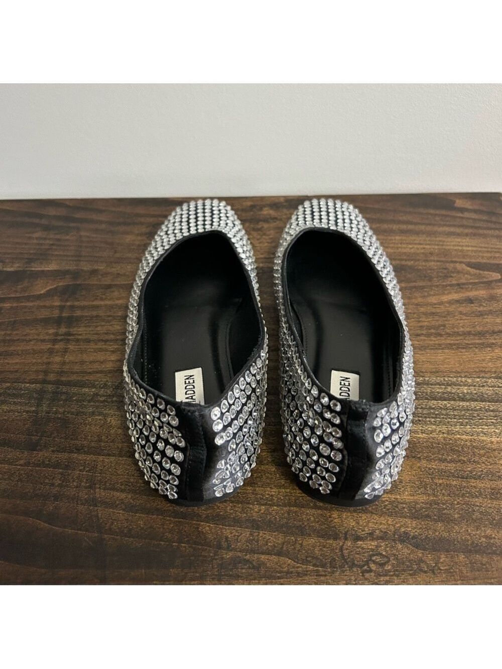 Steve Madden Matais Rhinestone Embellished Square Toe Ballet Flats, Size 9. - Picture 2 of 10